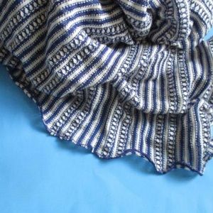 Zara Blue and White Soft Knit XL Scarf Wrap 💙🤍